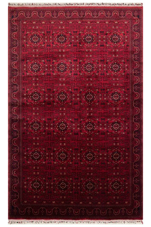 NOSTALJI 960 RED Afgan / Yağcıbedir Desenli El Emeği ile Özel Tezgahlarda Üretilen Tensel Uşak Halısı