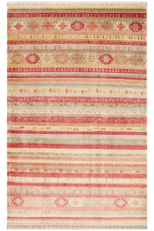 ZARA ZR 12 RED AUTUMN Otantik Desenli Özel Hav Vermeyen ve Kolay Temizlenebilir Tensel Kullanılarak El Emeği ile Özel Tezgahlarda Üretilen Modern Uşak Halısı